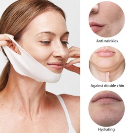 Kaely 8Pcs V Line Lifting Mask,Double Chin Mask,Chin Strap for Double Chin for Women,Face Lift Mask with Collagen,Hydrating Anti-aging