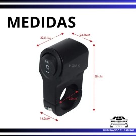 Switch Interruptor Para Moto Manillar On/off C/luz Metalico