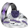 His and Hers Wedding Set TRIO CZ Wedding Ring Set