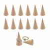XDGBGFN 12 Pieces Ring Holder Wooden Cone Ring Stand Wooden