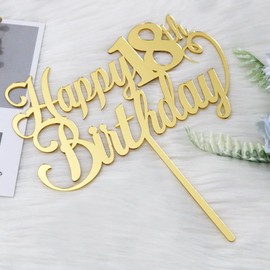 Sodasos - Decoración para tartas de cumpleaños 18 de Sodasos (acrílico de doble cara), decoración para tartas de 18 años, decoración para tartas (18)