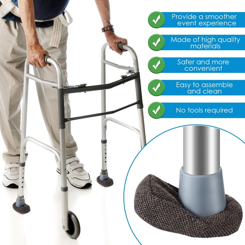 Gulfmew 4 Pcs Medical Products Walker Glide Skis Feet Covers