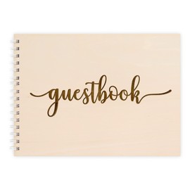 Scripted Font Wooden Engraved Guestbook | Perfect for Wedding Reception (A4)