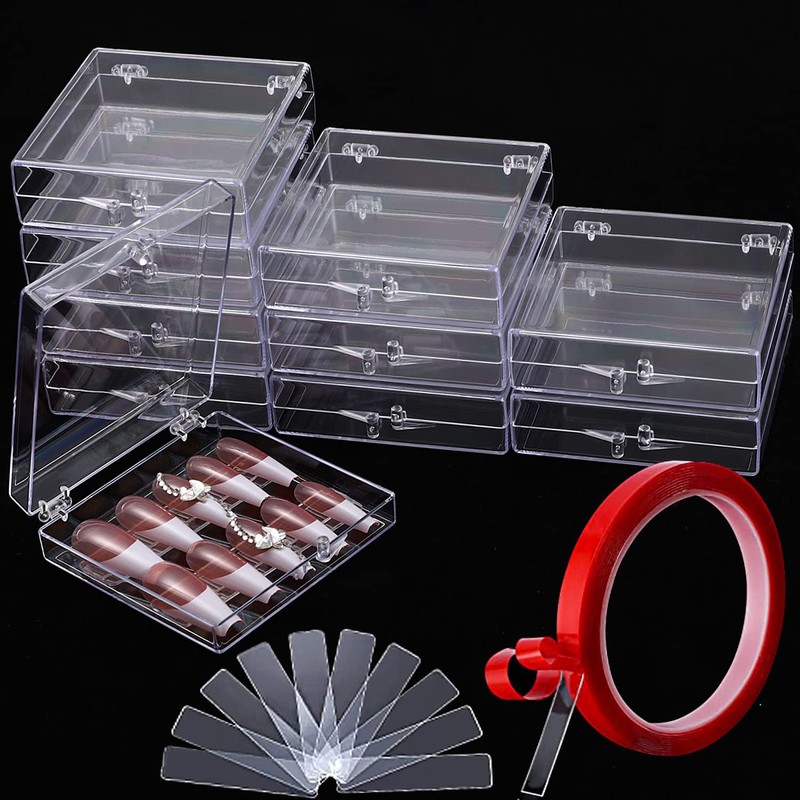 Noverlife 10PCS Press On Nail Storage Box, 2.6x2.6 inch /