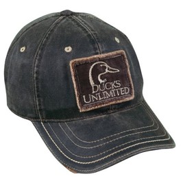 Mossy Oak Ducks Unlimited Frayed Patch on Weathered Cotton Cap, Dark Brown