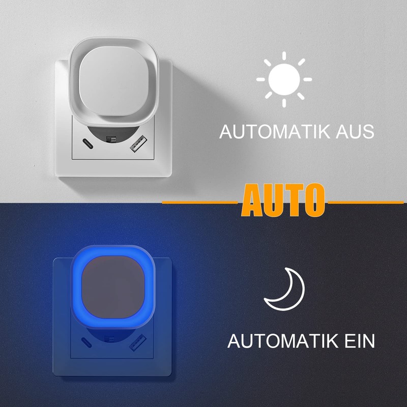 YUNLEX Night Lights, Set of 2, 3-Level Adjustable Night Lights