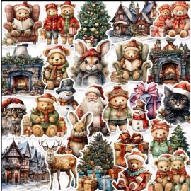 Unbranded 10pcs Christmas #2 Stickers- Scrapbook, Journal, DIY Crafts & Cards