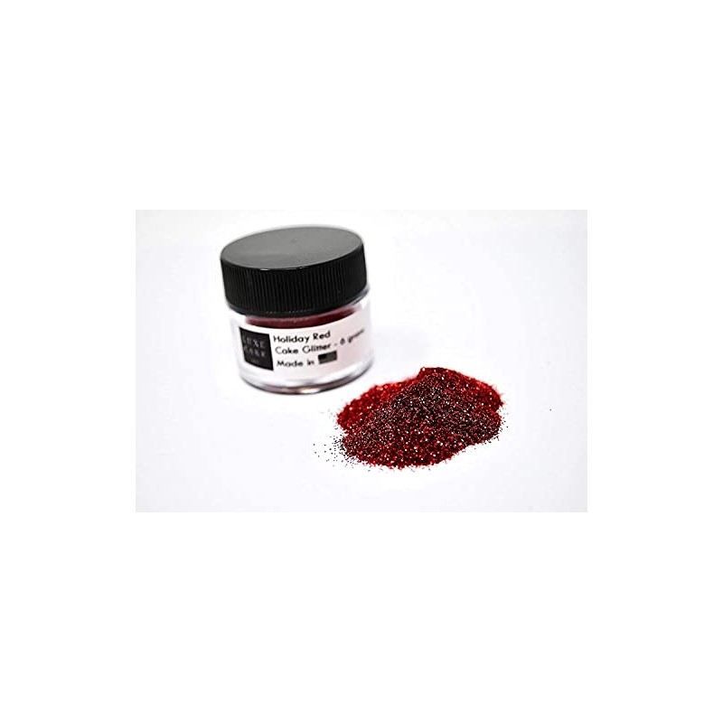 HOLIDAY RED 6 grams Luxury Diamond Dust for Christmas Cakes,