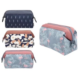 Set 4 Cosmetiqueras Impermeables de Viaje Multiusos | Bolsas de Maquillaje Portátiles con Compartimentos Internos | Diseño Moderno y Surtido para Mujer