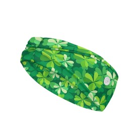 Uorisanigo Button Headbands for Masks 4 Pack Green Leaves Ear Savers Headband Cat Elastic Hair Bands Saint Patrick's Day Gift for Doctor Nurse Non-Slip Head Wraps Sweatbands