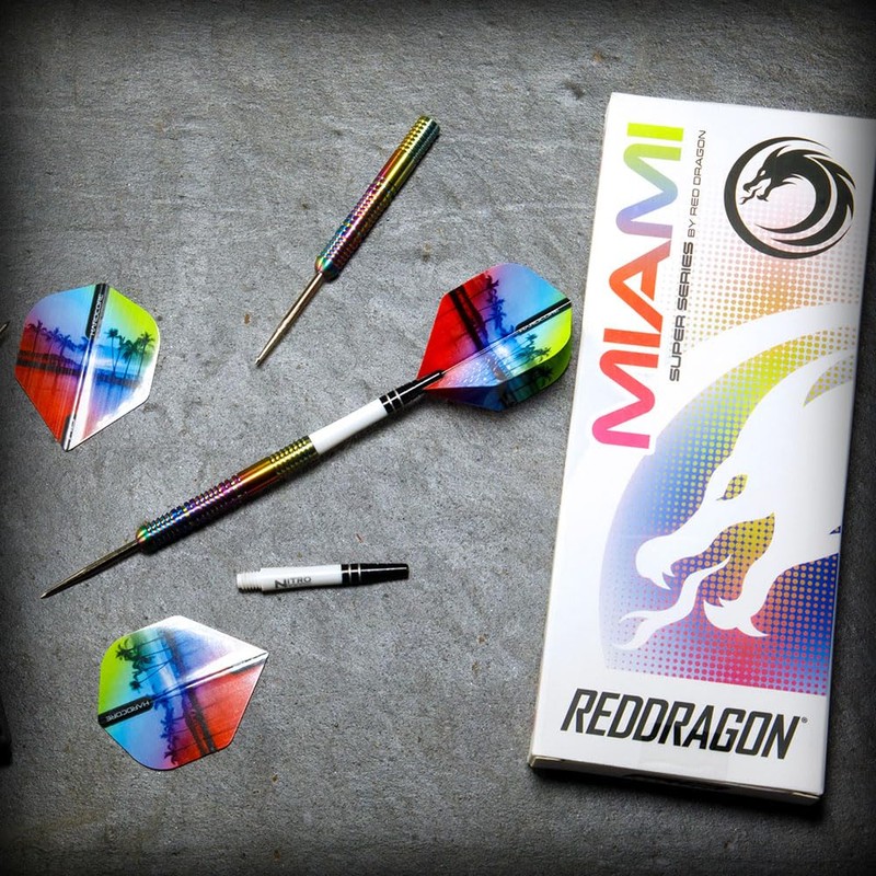 RED DRAGON Miami 24 Gram Professional Tungsten Darts Set with