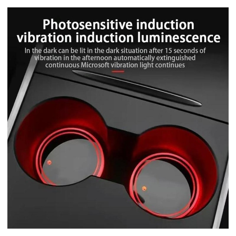 2PCS LED Cup Holder Lights for Car, Rechargeable 7 Color-Changing