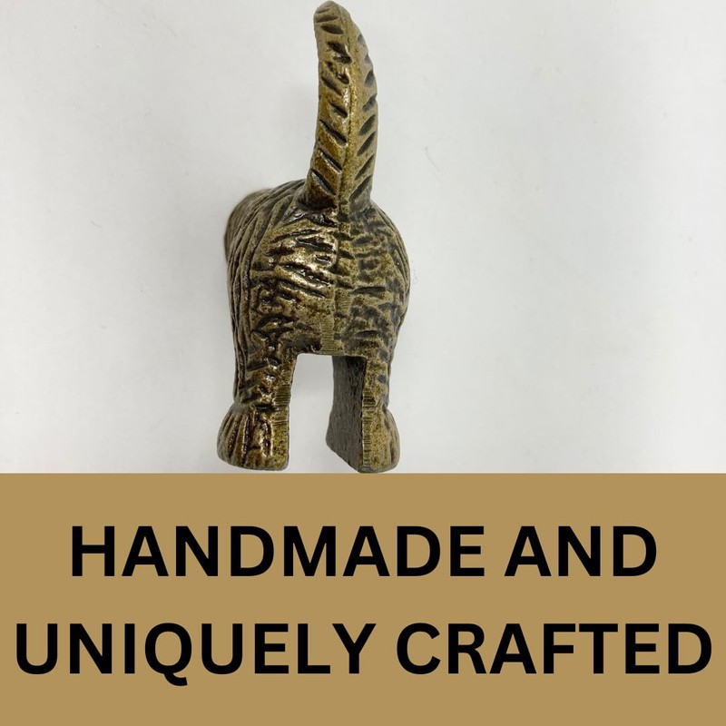 Dog Tail in Antique Brass Metal Drawer Knob or Hook