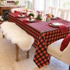 4 Pack Buffalo Plaid Tablecloths - 51x86 Disposable Plastic Red
