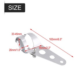 KIMISS Fork Headlight Mount, 35-43mm Motorcycle Headlight Mount, Fork Tube Clamp Kit for Chopper Cafe Racer(Chrome)