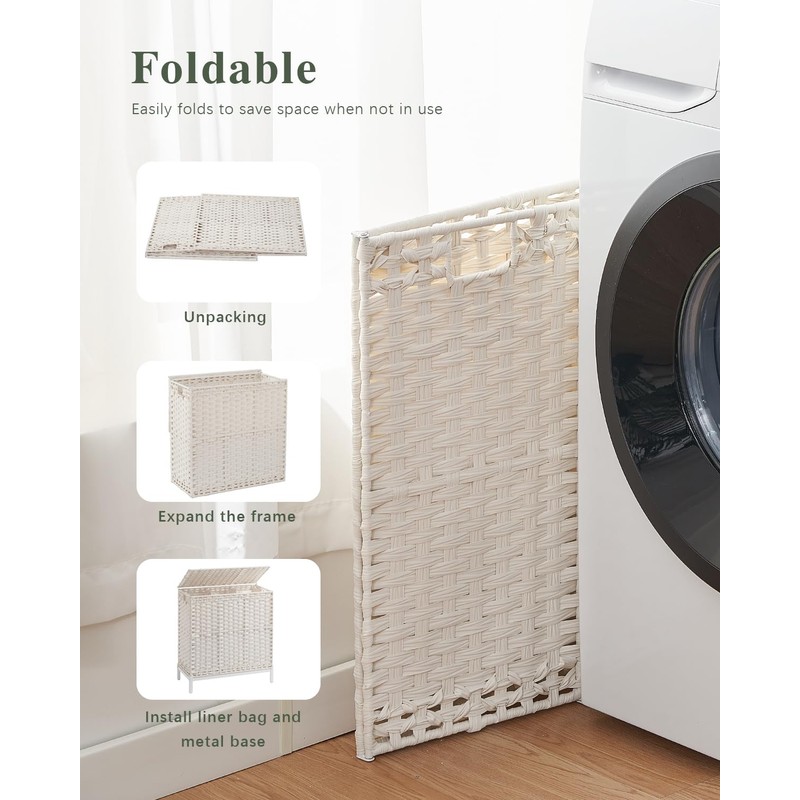 SETVSON Laundry Hamper with Lid 132 L, (35 Gallons) Clothes