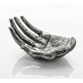 Silver Caring Hand Shaped Decorative Hand Tray-Cute Catch All Trinket Tray - Candy Dish Offering Stand - Home Decor Hand Jewellery Holder Keys Holder - Mother’s Day Birthday Christmas (Silver)
