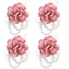 Ainvhh 4 PCS Rose Wrists Flower with Pearl Bracelet Wedding