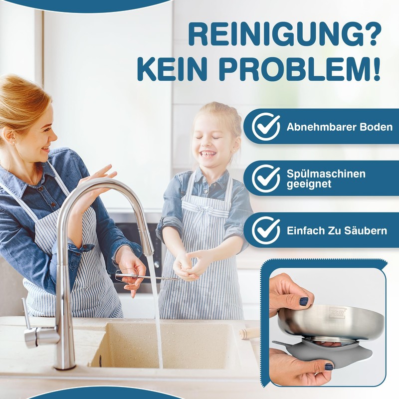 Rilli Stainless Steel Plate for Babies with Suction Cup, Deep