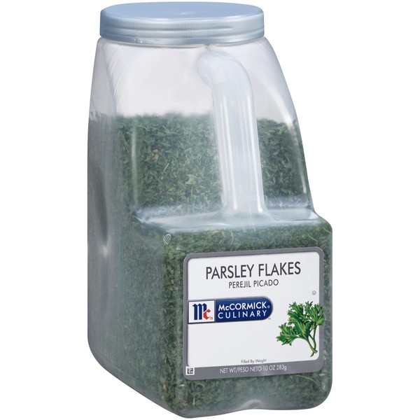 McCormick Culinary Dried Parsley Flakes, 10 oz - One 10 Ounce Container of Dried Chopped Parsley Leaves, Use As Substitute for Fresh Parsley, Perfect on Chicken, Pitas, Salads, Fish and More