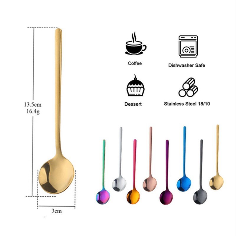 TEHAHA 8 Pcs Coffee Spoons, Stainless Steel Espresso Spoon，5.3 Inches
