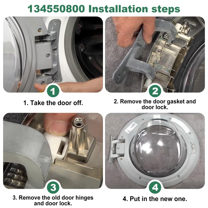 Upgraded 134550800 Affinity Washer Door Hinge with Bushings & 131763310