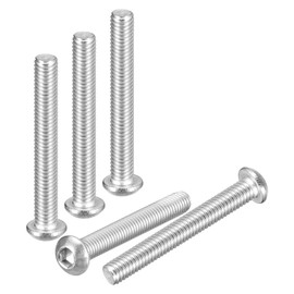 DTGN M6-1x45mm ボタンヘッドソケットキャップボルト 10パック ロードバイク マウンテンバイク 自動車 オートバイに最適 304ステンレススチール 白華処理仕上げ 六角ドライブファスナー