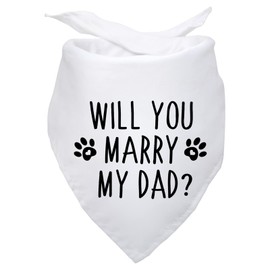 Will You Marry My Dad Dog Engagement Announcement Dog Bandana Dog Wedding Photo Prop Pet Accessories for Dog Lover Gifts Lovely Dog Wedding Bandana Pet Scarf