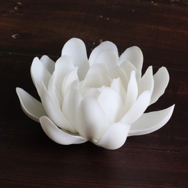 Sunormi 3.9 Inch Ceramic White Lotus Incense Burner Flower Incense Burner Stick Holder for Yoga Studio Living Room Home Decor