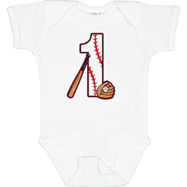 inktastic Baseball First Birthday- 1 Year Old Baby Bodysuit 12 Months 0020 White 2caf0