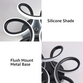 Tealight Small Hallway Modern LED Ceiling Light, 9.8 inch 22W 2200LM 6500K Cool White Semi Flush Mount Ceiling Light Fixture for for Hallway Laundry Room Corridor Dining Room, Black