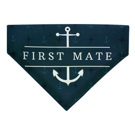 ThisWear Nautical Dog Apparel First Mate Summer Dog Clothes 2-Pack Pet Collar Scarves for Medium to Larger Dogs Blue