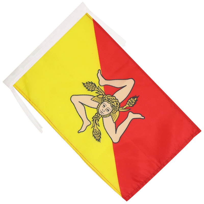 Sicily Flag 18'' x 12'' cords - Italy - Sicilian