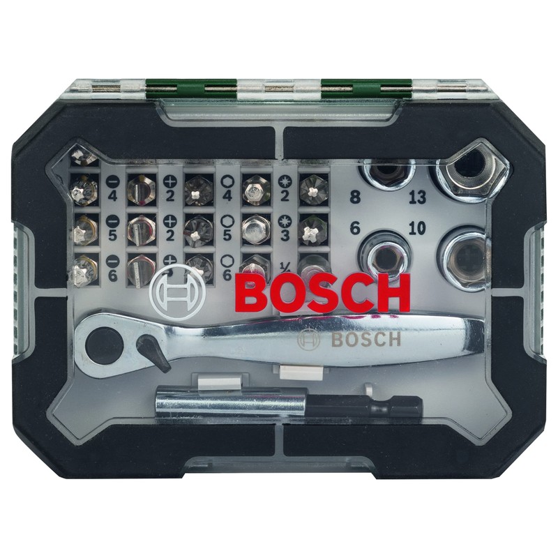 Bosch 26pc. Screwdriver Bit and Ratchet Set (PH-, PZ-, Hex-,
