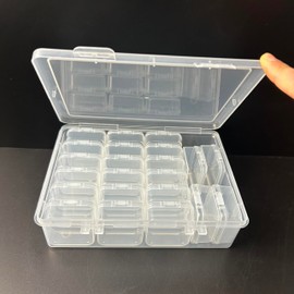 Wotermly Bead Storage Organizers - Mini Storage Boxes with Hinged Lid Organizer for Small Items, Beads, Crafts, Jewelry and DIY Nail Art Accessories - Ideal Gift for Hobbyists & Artists (Combi A)