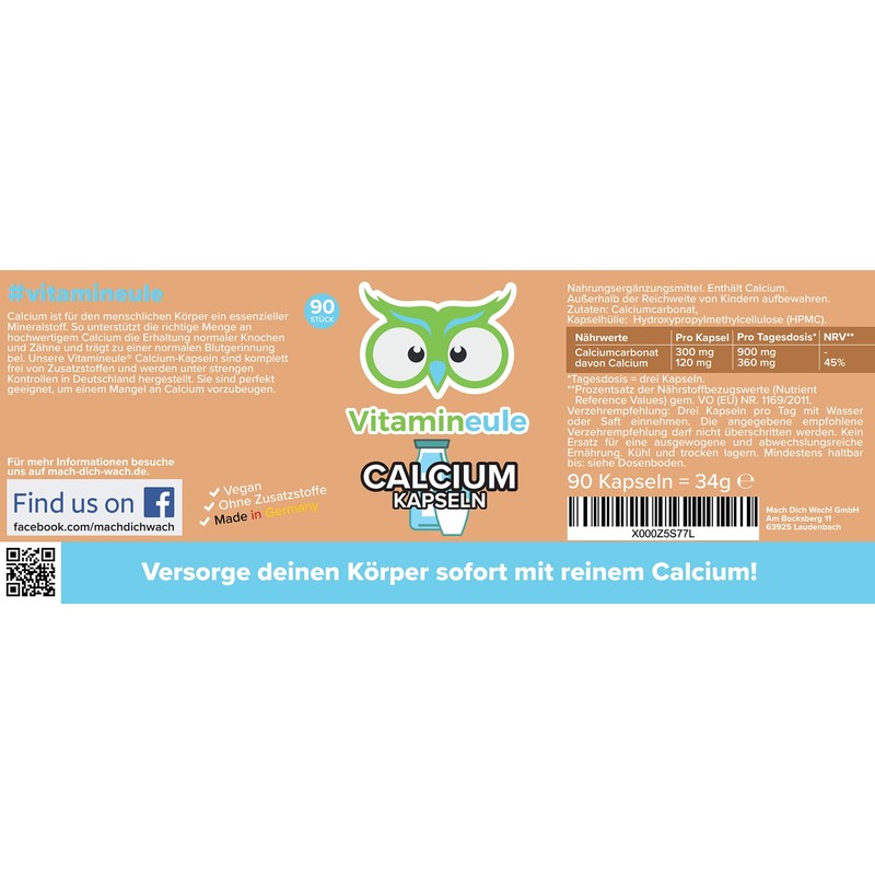Calcium Capsules - 120 mg - High Dose - Quality