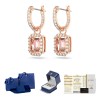 Aretes Plata Largos Oro Gema Rosa Y Diamantes Elegancia