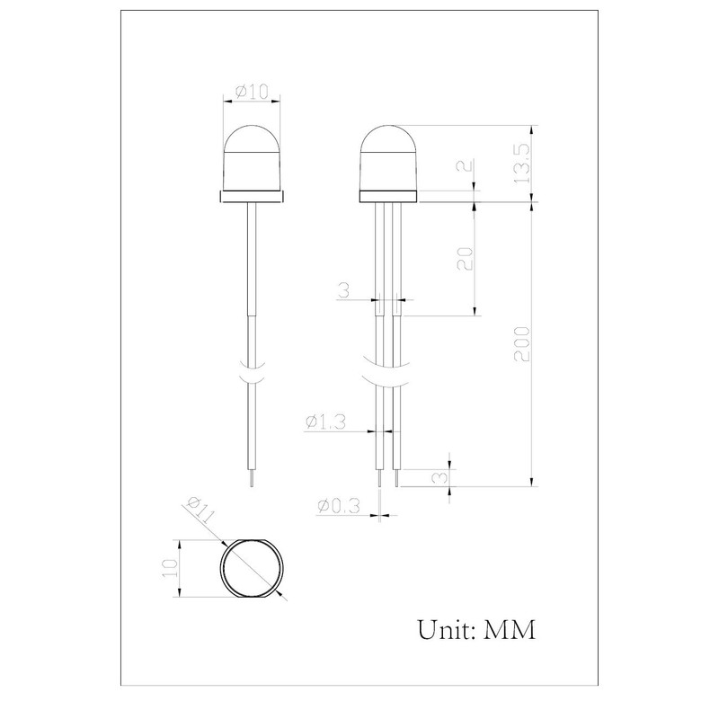 EDGELEC 30pcs 12 Volt 10mm White LED Lights Emitting Diodes