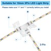 M METERXITY 10-Pack T-Shape 3-Pin LED Strip Lights Connectors, Solderless