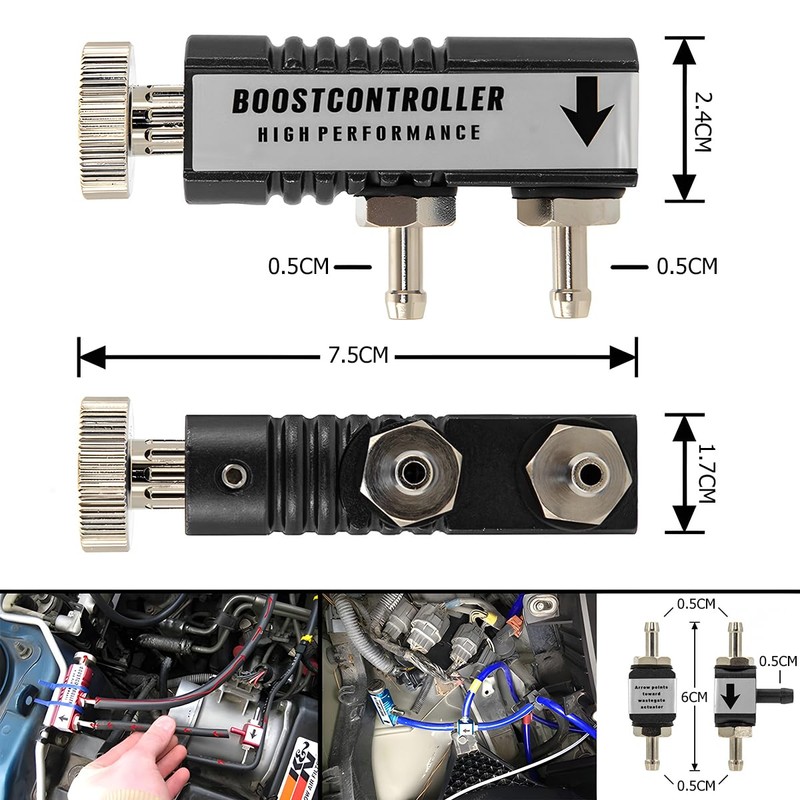 CGEAMDY Manual Turbo Boost Regulator, Aluminium Adjustable Manual Turbo Boost