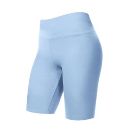 HATOPANTS Pantalones cortos de ciclismo de cintura alta de algodón para mujer, 925-new Ice Blue, M