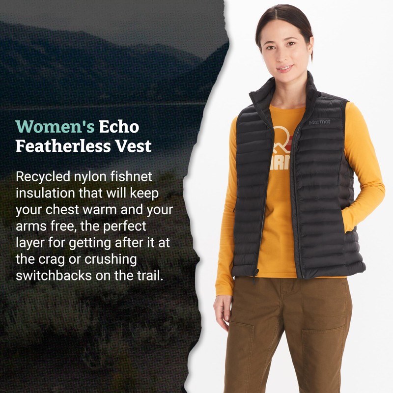 MARMOT Women's Echo Featherless Vest, Black, Large