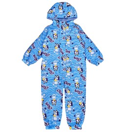 Bluey Boys Puddle Suit Rainsuit All In One Coat (Bluey Blue, 2-3 Years)
