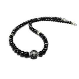 Stone Town Black Dragon Crystal Onyx Necklace Natural Stone Hand Carved Good Luck MAGIC FOR 60 cm