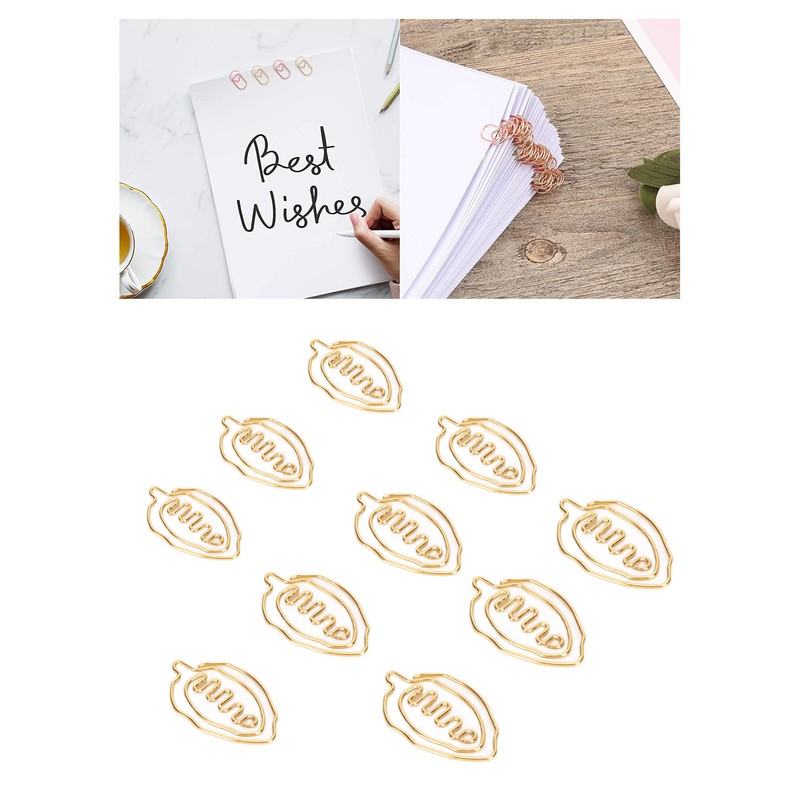 100pcs Special Shape Paper Clips Creatively Cute Plated Metal Bookmark