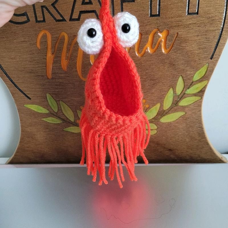 Crochet Yip Yip Mini Hanging Basket by Crafty Mama, Decorative,