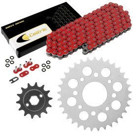 Caltric Red O-Ring Drive Chain & Sprockets Kit for Honda CMX250C Rebel 250 1996-2016