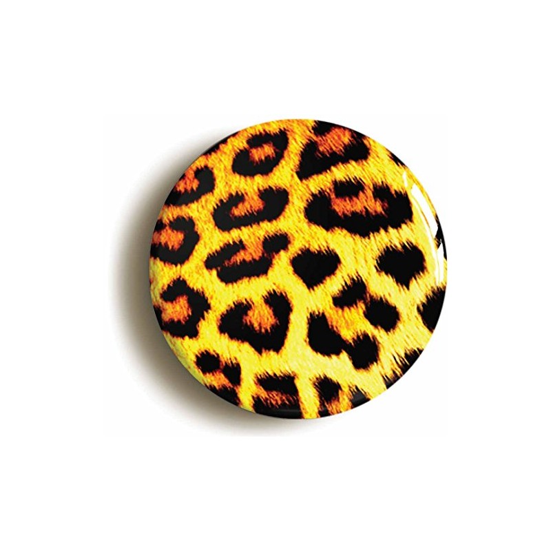 Ozorath LEOPARD SKIN PRINT RETRO BADGE BUTTON PIN (Size is