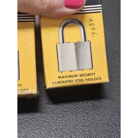 VINTAGE MASTER LOCK USA Secret Service NO. 1 PADLOCK WITH BOX & KEYS Set Of 2