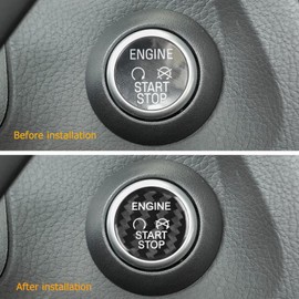ramuel Compatible with Ford Focus 2013-2018 / Escape 2013-2019 Car Engine Start Stop Button/Ignition Switch Cover Interior Accessories (Black 1PCS)